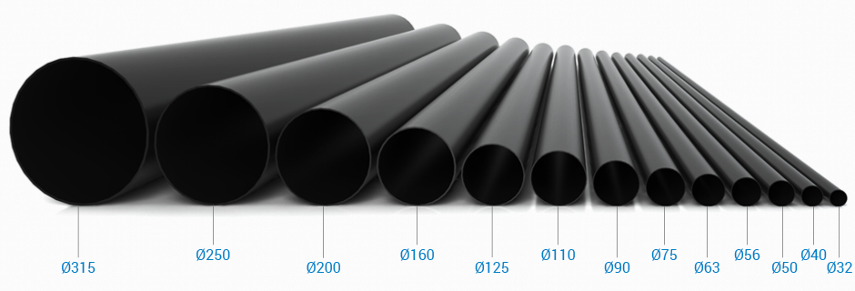 Tuberia evacuacion gama completa HDPE Gama-tuberias-hdpe-de-32-a-315-mm