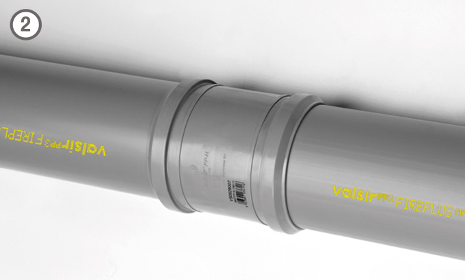 Pas 5 Fireplus Sistema de unión mediante manguito deslizante FIREPLUS